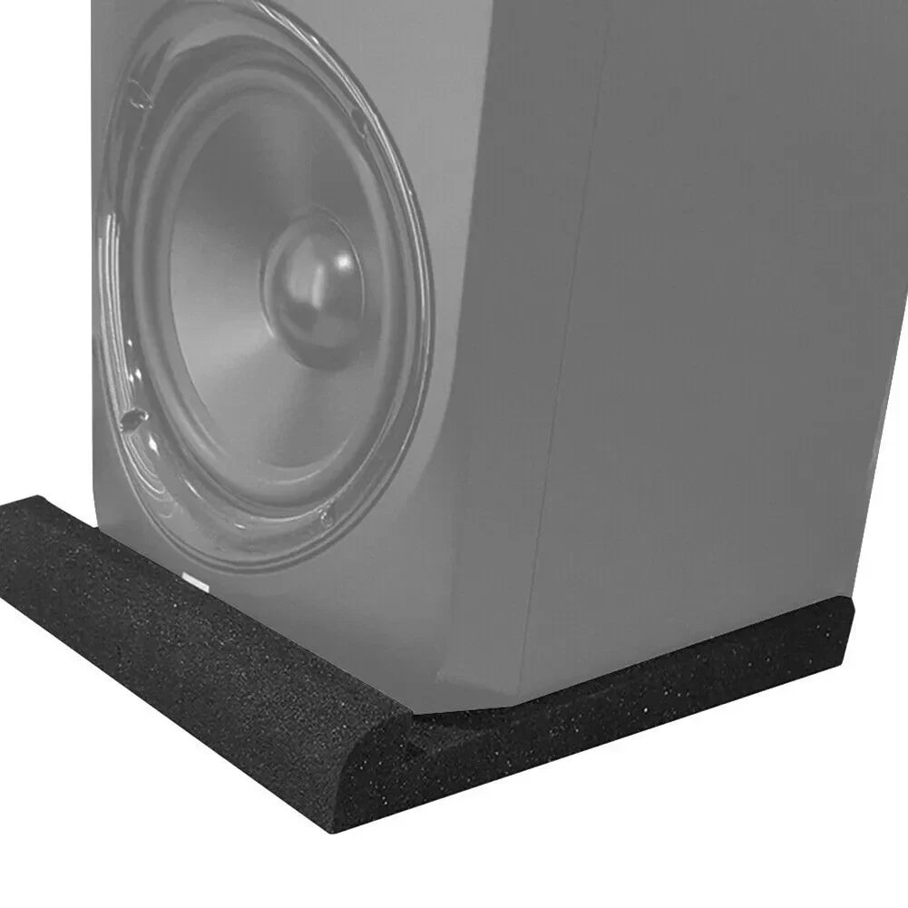 Black rubber speaker stand pad made of high density sponge for studio monitor acoustic isolation and soundproofing