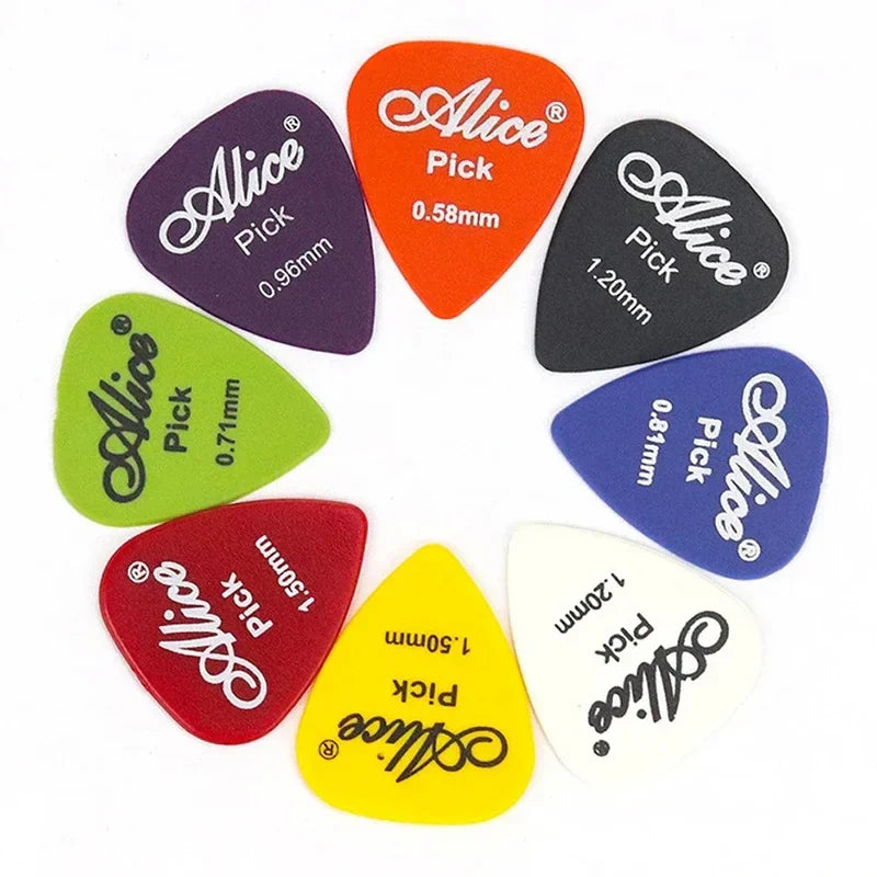 A set of colorful alice brand guitar pick original with glossy plastic finish for electric bass moderator and guitars