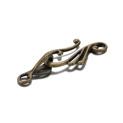 Antique bronze silver musical note hook connector toggle clasp with ornate scrollwork for jewelry making diy bracelet