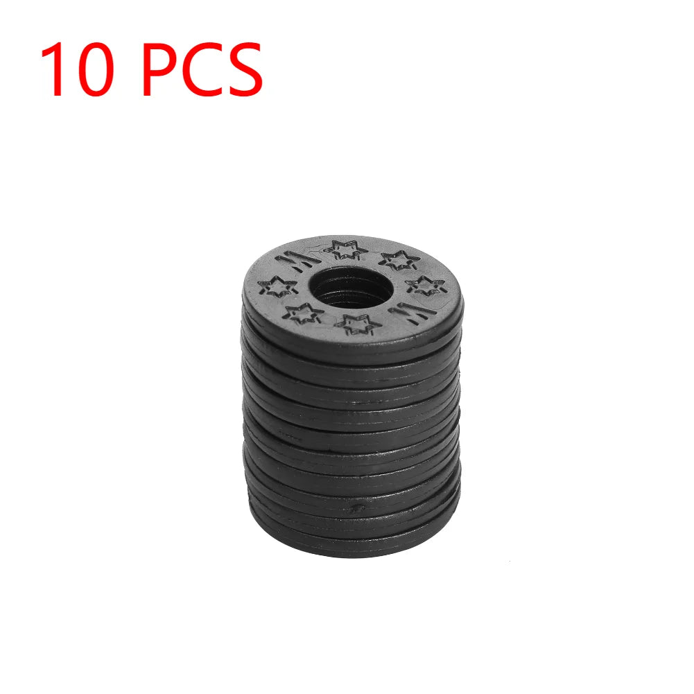 Black star-patterned metal washers 10 pieces for guitar strap locks compatible with acoustic electric guitar bass