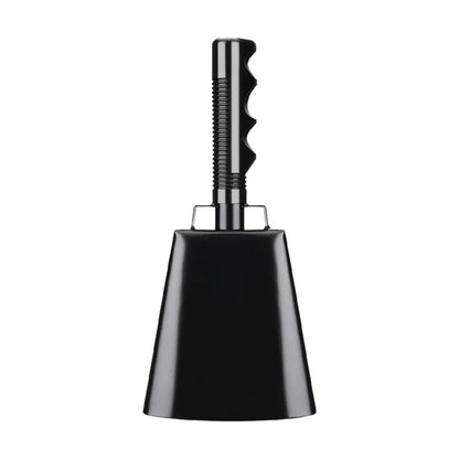 Black metal 10 inch cowbell noise makers percussion musical instrument iron decorations with textured ridged handle