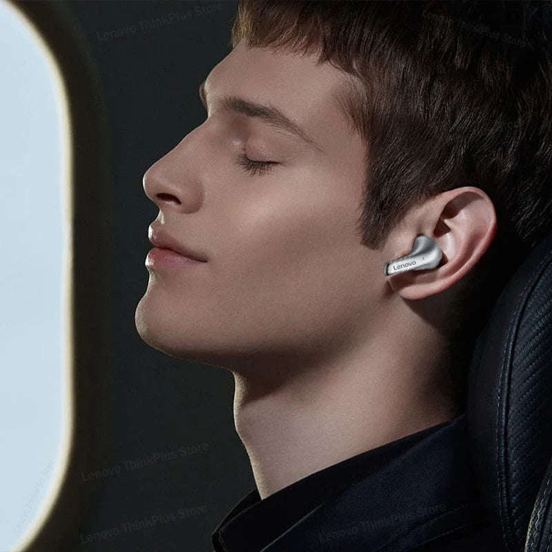 Silver original lenovo lp5 true wireless bluetooth earbuds hifi music earphone with mic headphones sports waterproof design