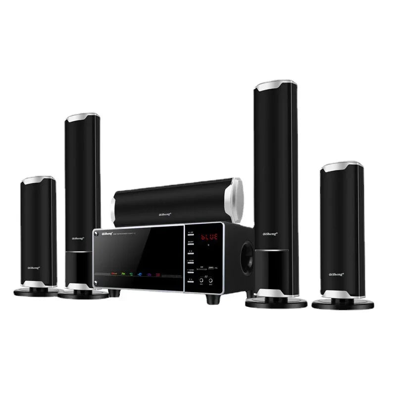 Black and silver 1000w ktv bluetooth speaker 5.1-channel surround sound subwoofer system for living room ktv theater