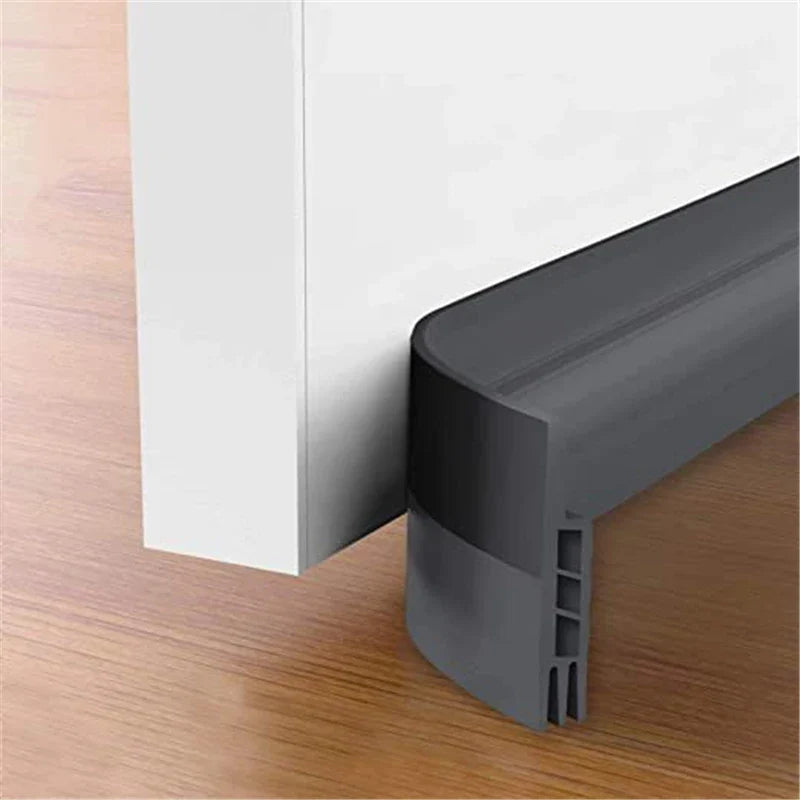 Dark gray high quality 100cm silicone door draft stopper with curved flexible design for wind and sound insulation