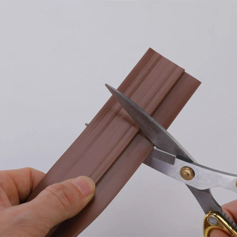Brown high quality 100cm silicone door draft weather stripping with textured wood grain for sound insulation and waterproof sealing