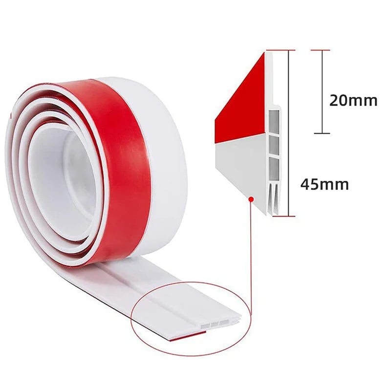 Red and white adhesive 100cm silicone door draught weatherstrip with 45mm width and 20mm profile for high quality sealing