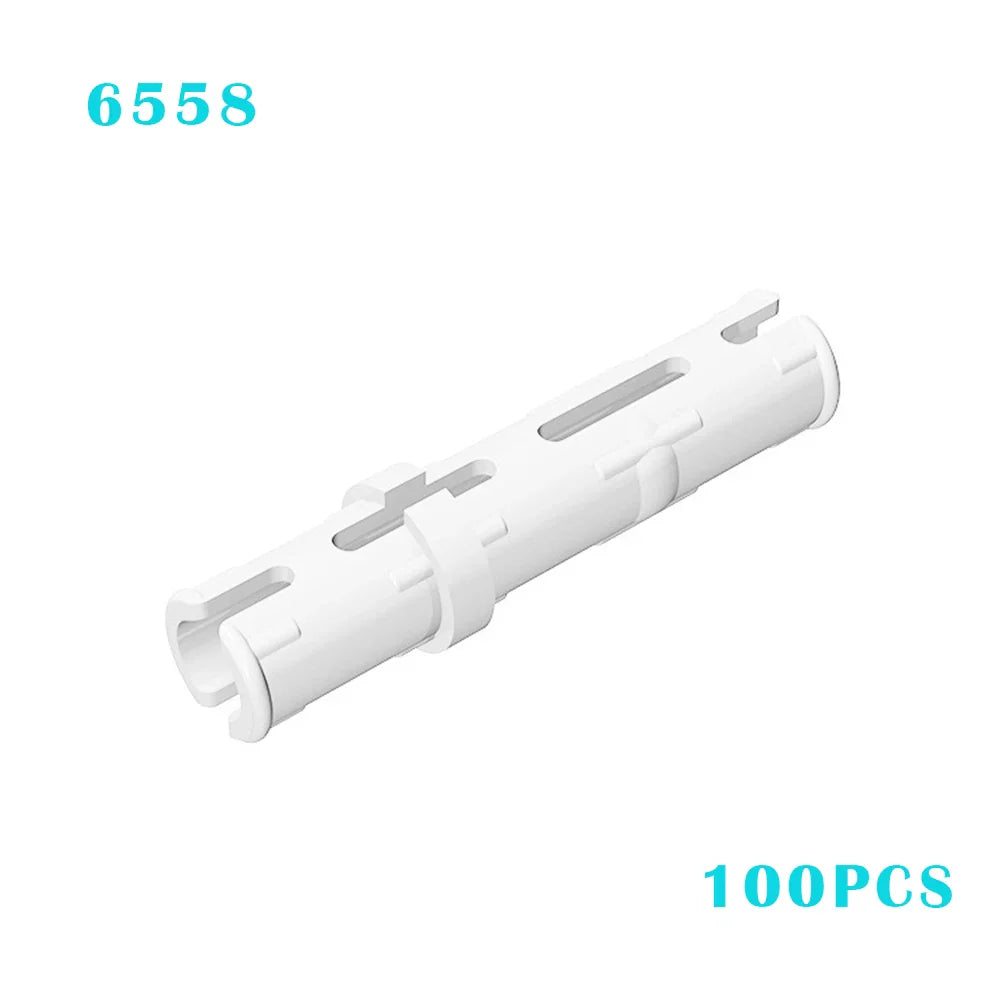 White plastic cylindrical connector with multiple slots for interlocking friction ridges bricks in technical moc buildings diy christmas gifts