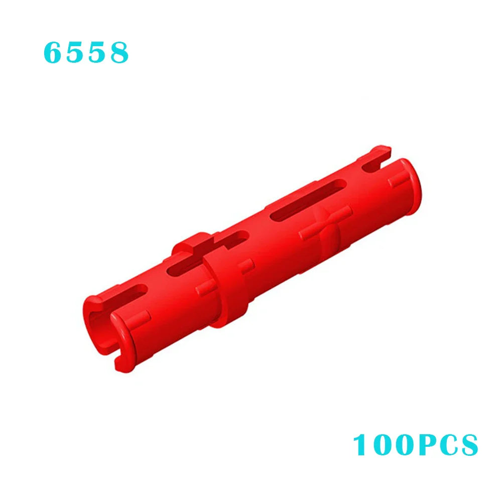 Red plastic connector with multiple slots and friction ridges bricks for technical moc buildings and diy christmas gifts