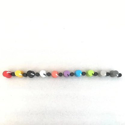 Colorful beaded bracelet with vibrant round beads and black accents compatible with pioneer djm750 and mixer ddj-sb controllers