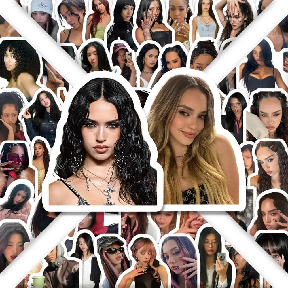 Sticker sheet of 100pcs set kpop katseye stickers featuring diverse women portraits for megan fans gift decor