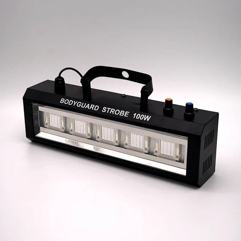 Black 100w led strobe light bar with five white panels speed auto control sound for disco party and stage use