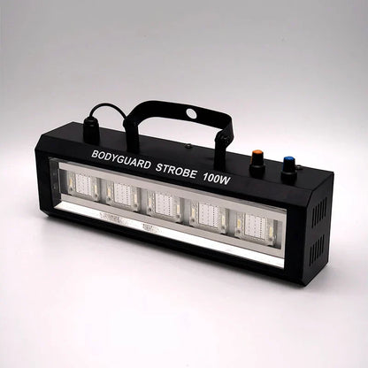 Black 100w led strobe light bar with five white panels speed auto control sound for disco party and stage use