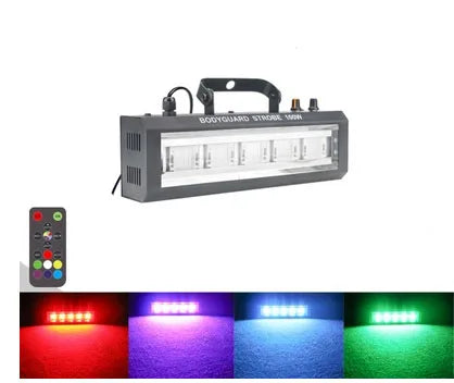 Black rectangular 100w led strobe light with multiple colors and remote for sound speed auto control party use