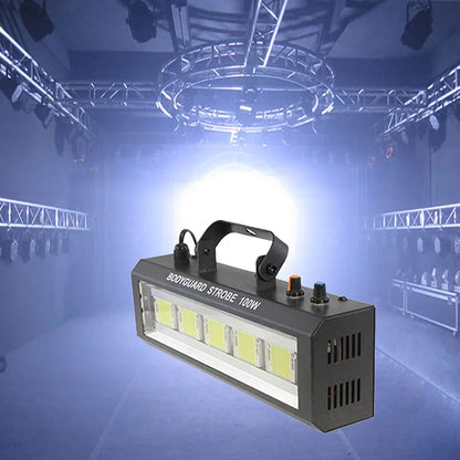 Black 100w led strobe light with five yellowish-white leds handle for easy carrying strobe light sound speed auto control