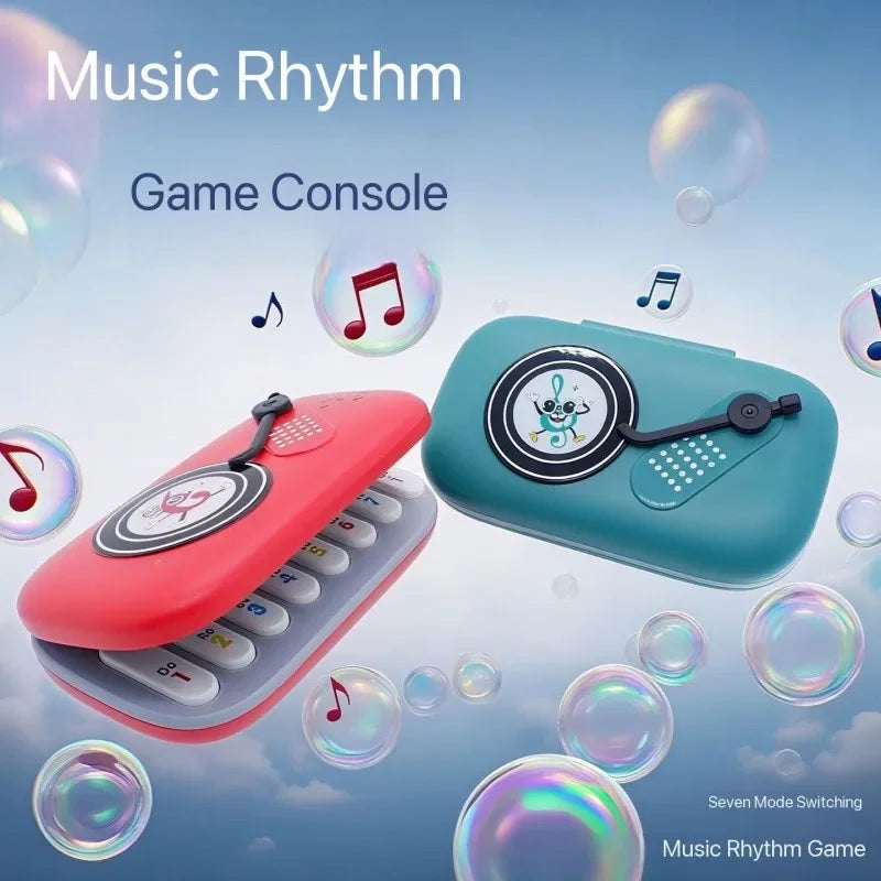 Electronic Music Rhythm Puzzle Game Machine Montessori Pockets Travel Toy Light up Educational Sensory Fast Push Electronic Organ