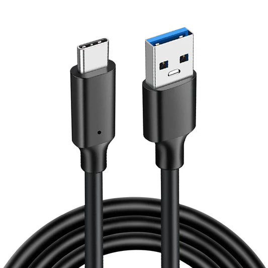 Black usb c to usb 3.0 type c cable with metallic connectors and blue interior for pro max macbook ipad samsung usbc fast charge