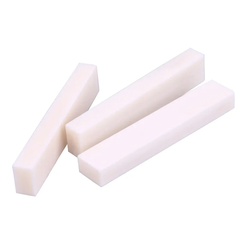 Three off-white guitar blank bone nuts made of buffalo bone for professional lightweight durable guitar repair parts