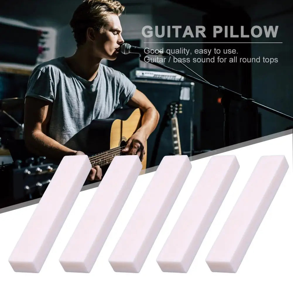 White rectangular guitar pillow designed for acoustic or electric guitars in bone nut professional buffalo bone guitar set