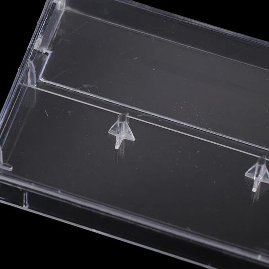Clear plastic recording blank cassette case audio storage box with transparent dustproof box and molded triangular dividers