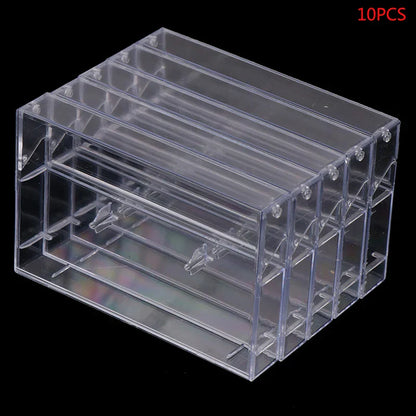 Transparent dustproof box set of 10 clear plastic stackable recording blank cassette case audio storage boxes