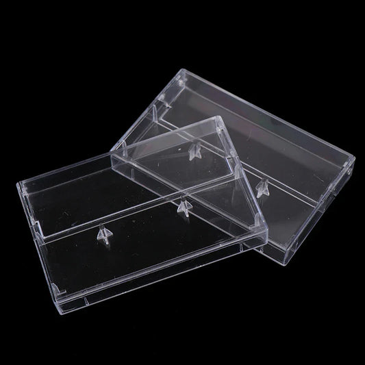 Clear plastic cassette case audio storage box transparent dustproof with molded tabs for secure closure 10pcs pack