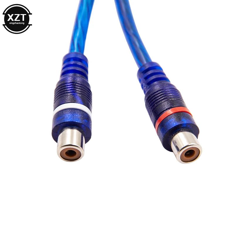 Car MP3 Audio RCA Y Splitter Cable Adapter Cord Converter Splitter Cable Female Male Power For Subwoofer Portable Speaker Player