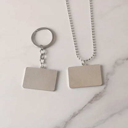 Hip Hop Rap Hang Tag Necklace Keychain Ruffian Amu Identity Necklace Metal Hang Tag English Letter Jewelry 2024