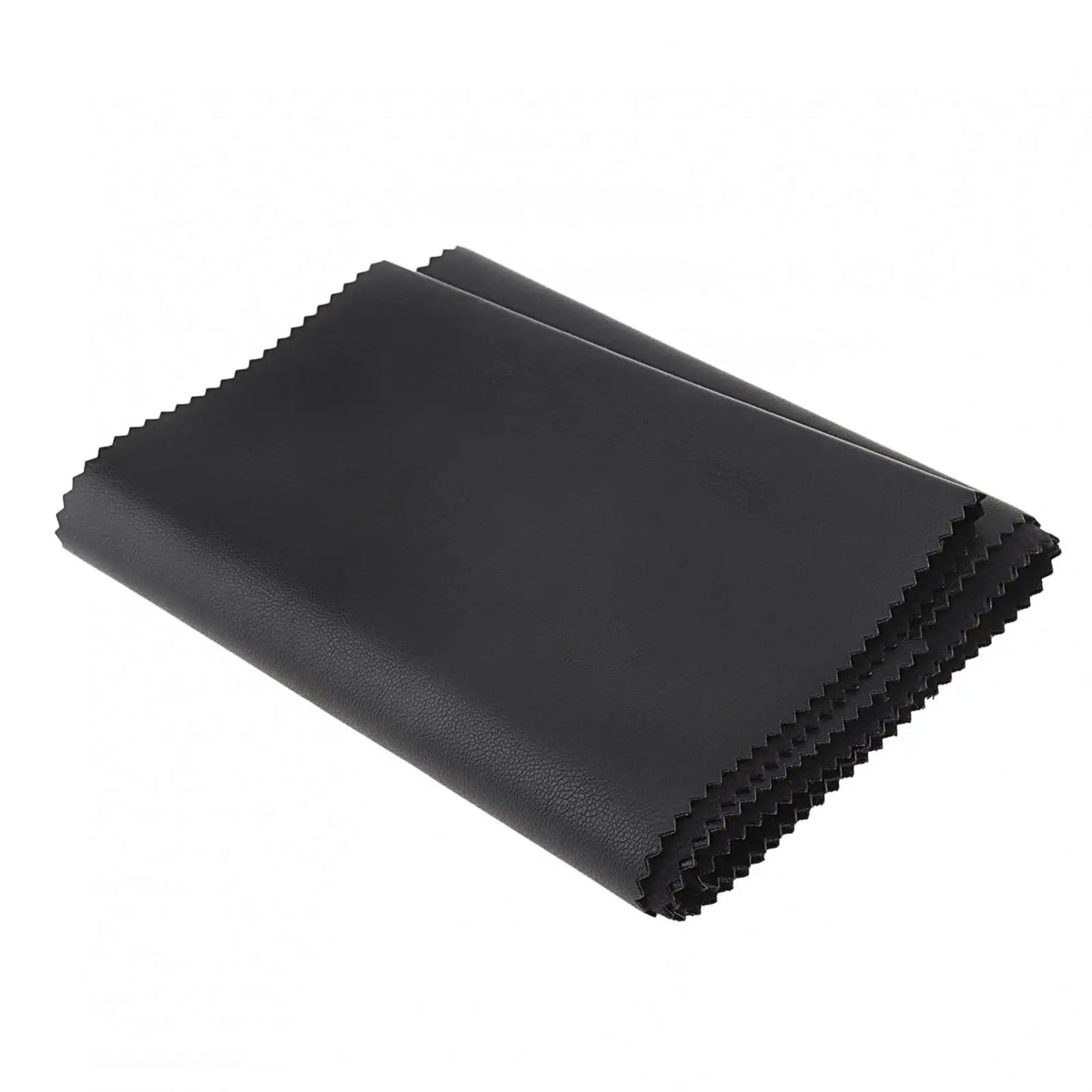 Black faux leather piano keyboard dust cover with textured surface and serrated edges for keys upright pianos
