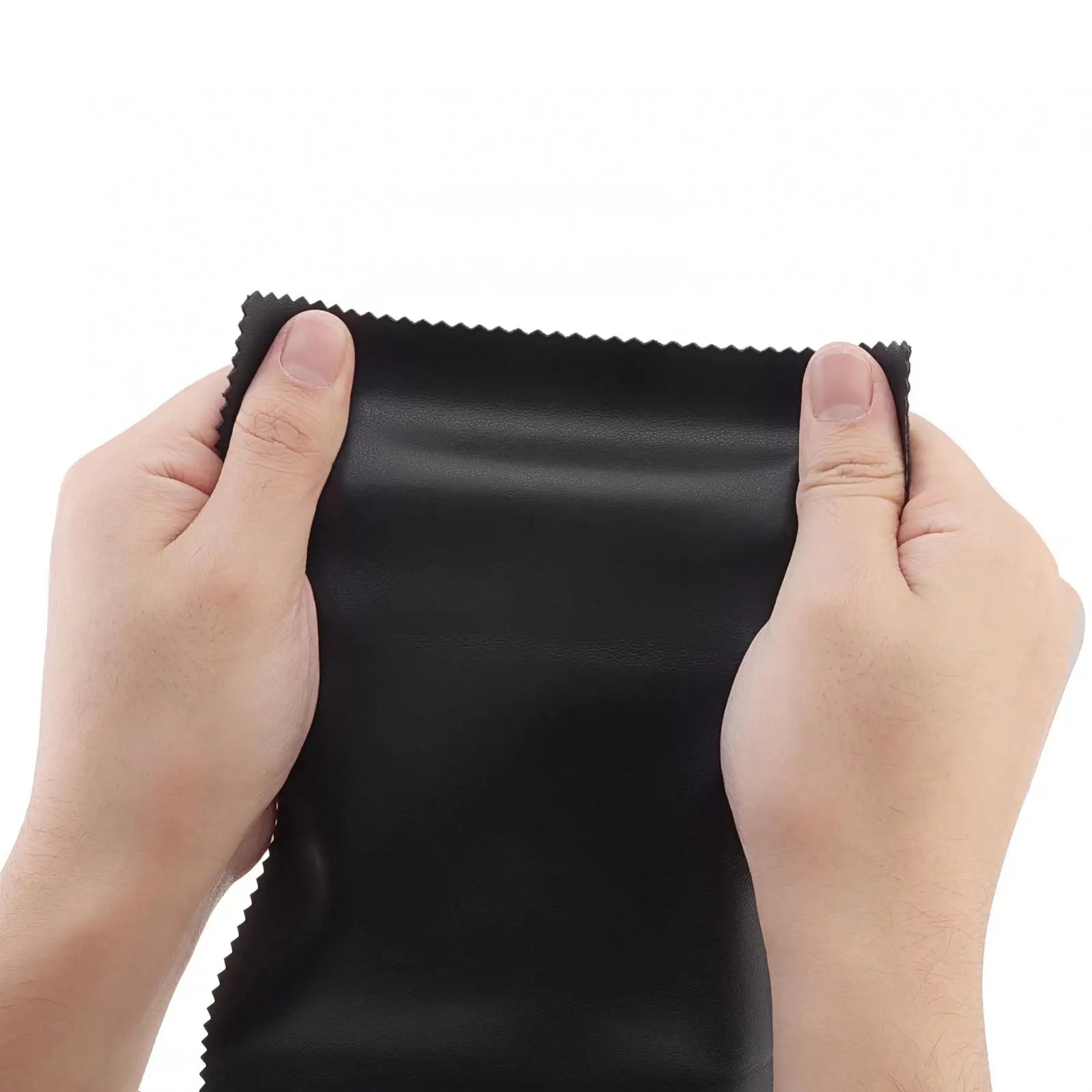 Black soft-textured microfiber cleaning cloth with serrated edge for piano keyboard dust protection on keys upright pianos