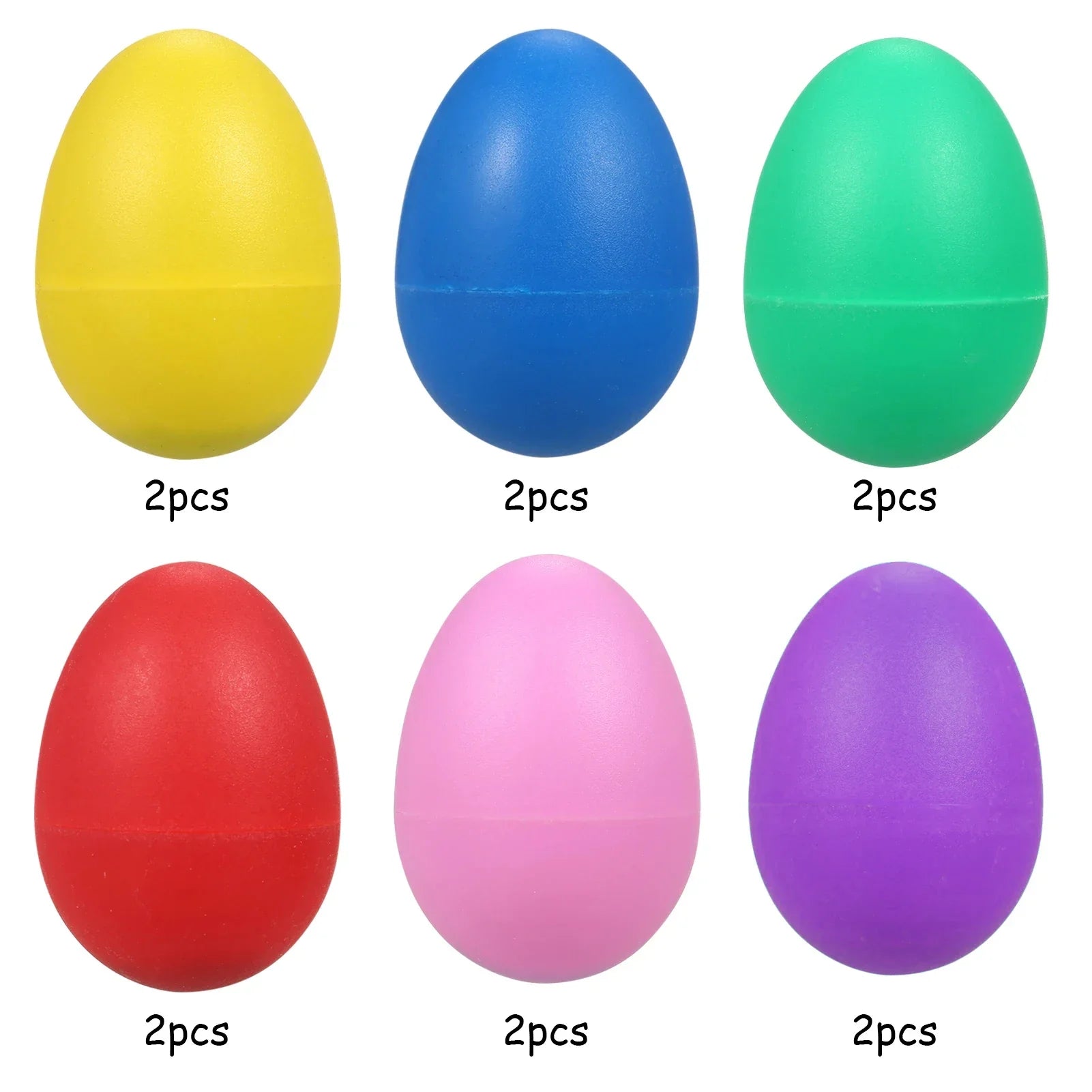 Set of 12 plastic egg shakers percussion musical eggs maracas in six colors for party favors supplies and music learning