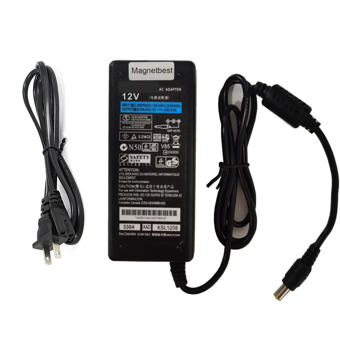 Black plastic 12v 3a ac adapter with coiled power and data cables for pioneer dj serato ddj1000 srt digital dj controller