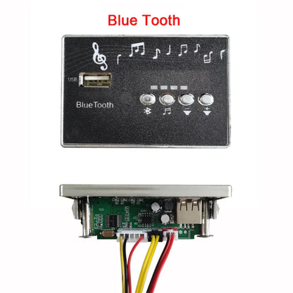 Black bluetooth 12v music player car audio control panel with silver trim usb port for children’s electric car car startup sound