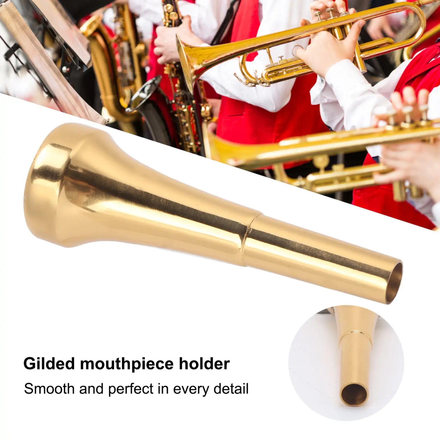 Trumpet Mouthpiece Brass 3C 5C 7C Instrument Mouthpiece Bright Tone Woodwind Musical Instrument Parts Performance Kids Toy