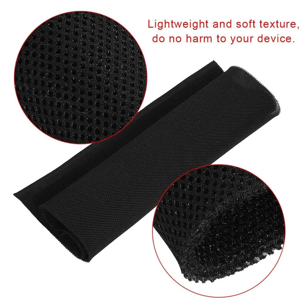 Black chemical fiber speaker mesh cloth with soft texture designed to protect sound box and electronic devices
