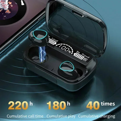 Bluetooth Earphones Handfree LED Dispay Headphones Bluetooth HiFi Stereo Music Wireless Earbuds Waterproof Gaming Headset