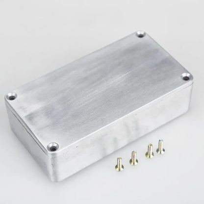 Silver anodized aluminum 1590b effects pedal enclosure with four mounting holes and screws for guitar effect cases holder replacement durable