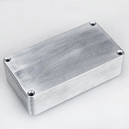 Silver brushed aluminum 1590b rectangular enclosure with four corner mounting holes screws aluminum guitar effect cases holder replacement durable