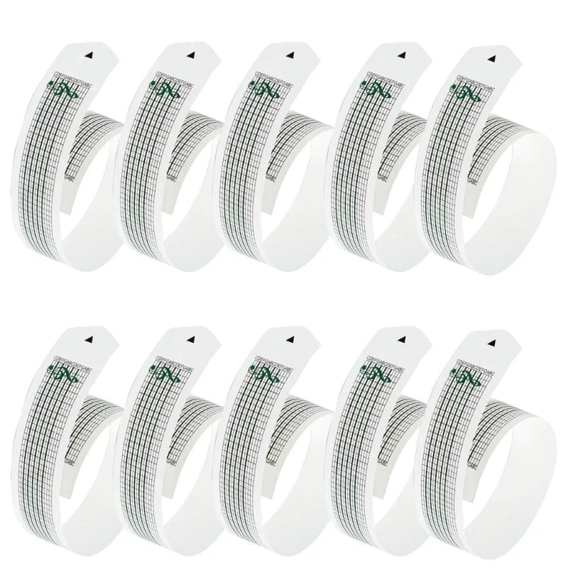Ten white curved paper tape sheets with black grid lines for 15note diy hand crank music box movement