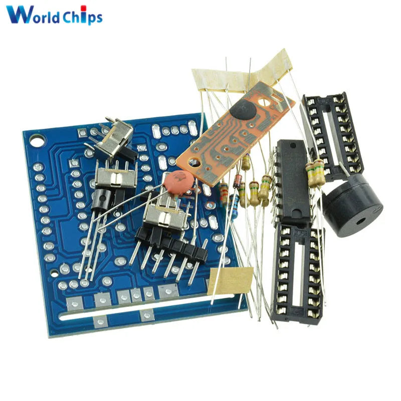 Blue printed circuit board 16-tone box electronic module diy kit diy parts with resistors capacitors and integrated circuits