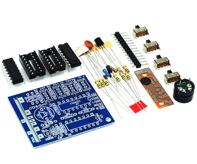 Blue printed circuit board with integrated components for 16-tone music sound box electronic module diy soldering practice learning kit