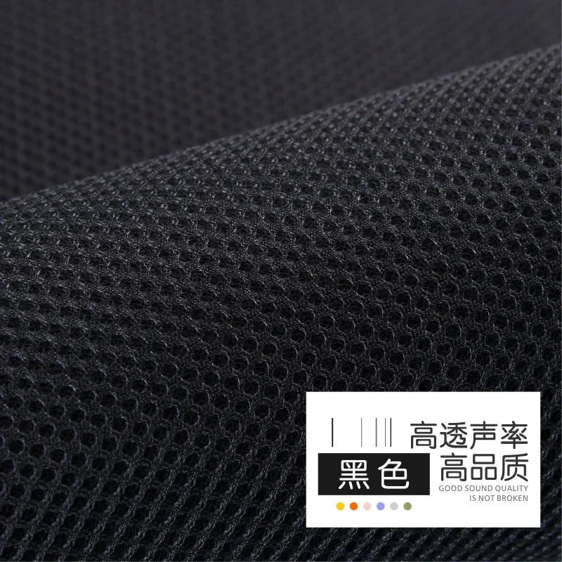 Black mesh fabric with fine perforated texture used as 160x200cm speaker mesh cloth dustproof soundproof cover