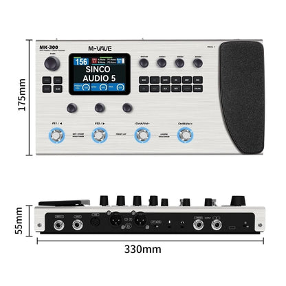 M-VAVE MK-300 Guitar Multi-Effects Pedal: 3.5" LCD/320+FX/100 Cabs/120Amps/128 Drum Machine/Drum Machine/USB/XLR/MIDI