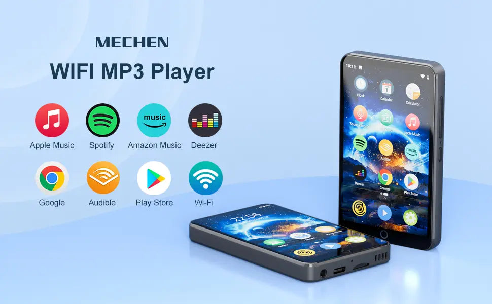 MP3 Player with Bluetooth and WiFi，4’’ Touch Screen Music Player Android 9.0 MTK 8 Core，MP4 Player with Spotify，Audible，Deezer，Am