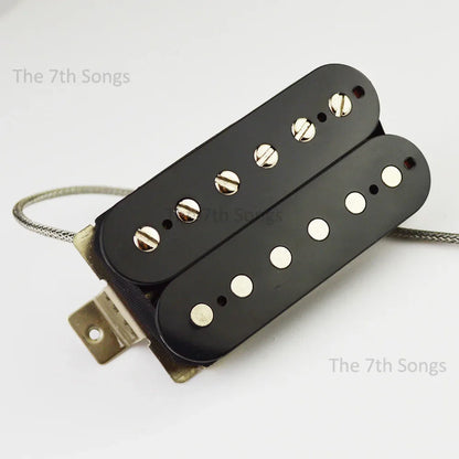 Black 1959 paf g alnico humbucker guitar pickup with six silver screws braided leadd for vintage tone electric guitars