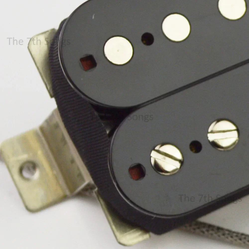 Black vintage tone paf g alnico dual-coil guitar pickup with gold screws and braided leadd for electric guitars