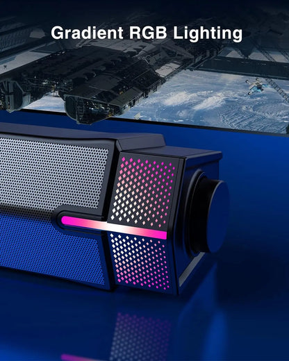 Jeecoo M20 Bluetooth Computer Speakers for PC Desktop Monitor, Wired USB-Powered,Combine/Separate to Customize Your Desk