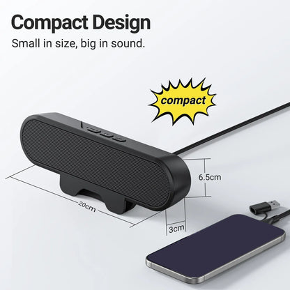 PC Speaker Desktop PC Speaker Easily Clamps Display Loud Sound Volume Control 10W USB High Definition Stereo for Entertainment