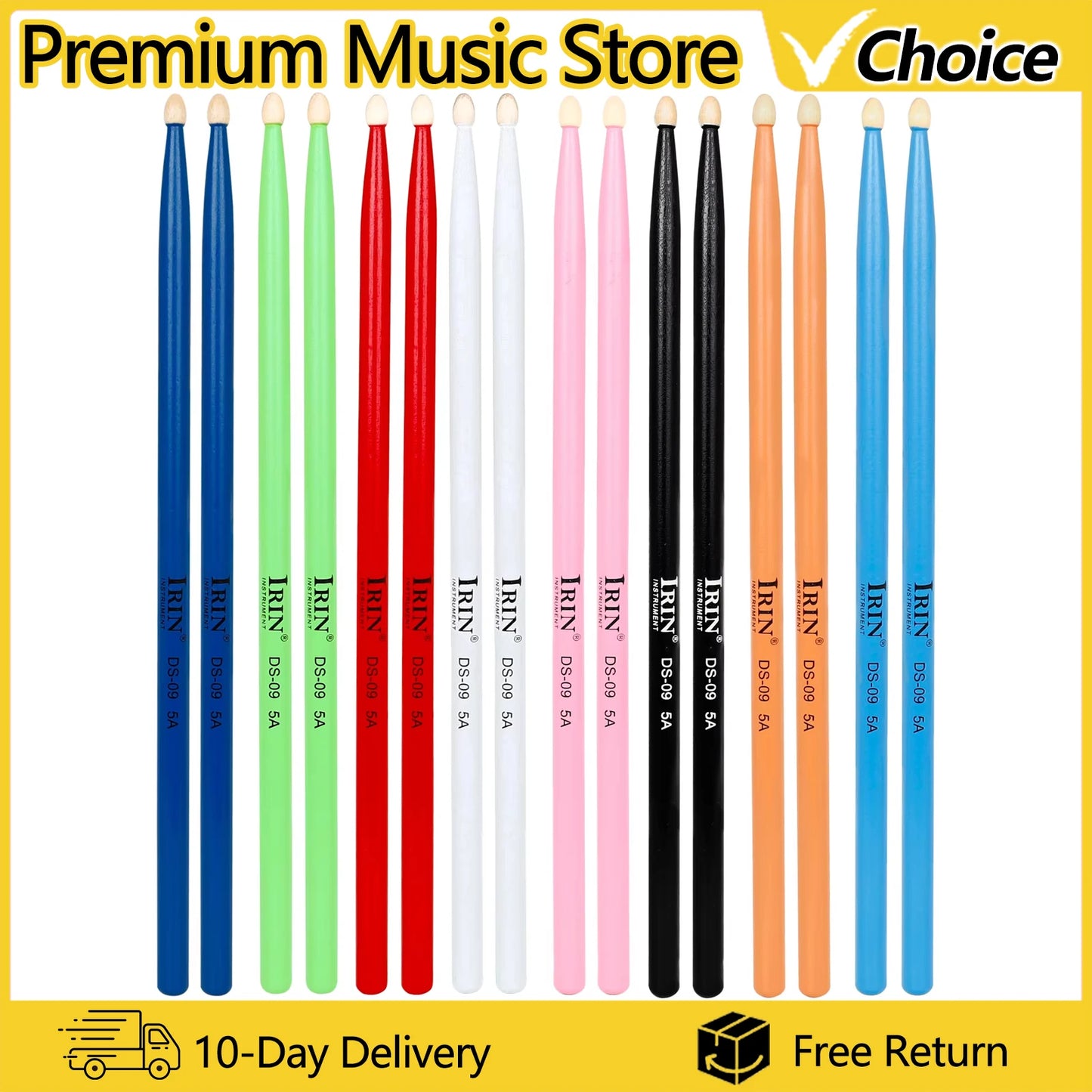 IRIN 5A Drumstick Maple Drum Sticks DS-09 Multicolor Drum Mallets Professional Percussion Musical Instrument Accessories Parts