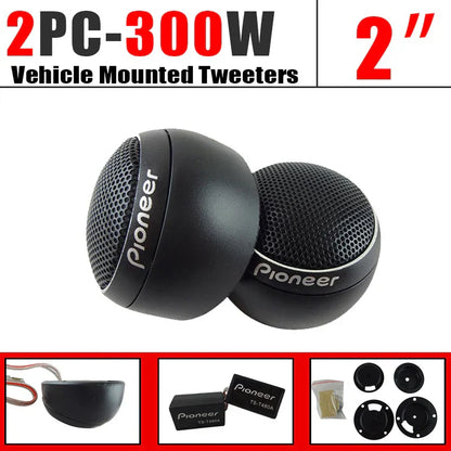 Black pioneer ts-t480a 1pair 300w car stereo speakers with 2-inch audio silk film tweeters and perforated grille