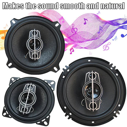 Black 350w universal car hiFi coaxial speakers with silver metallic accents for car door music stereo system